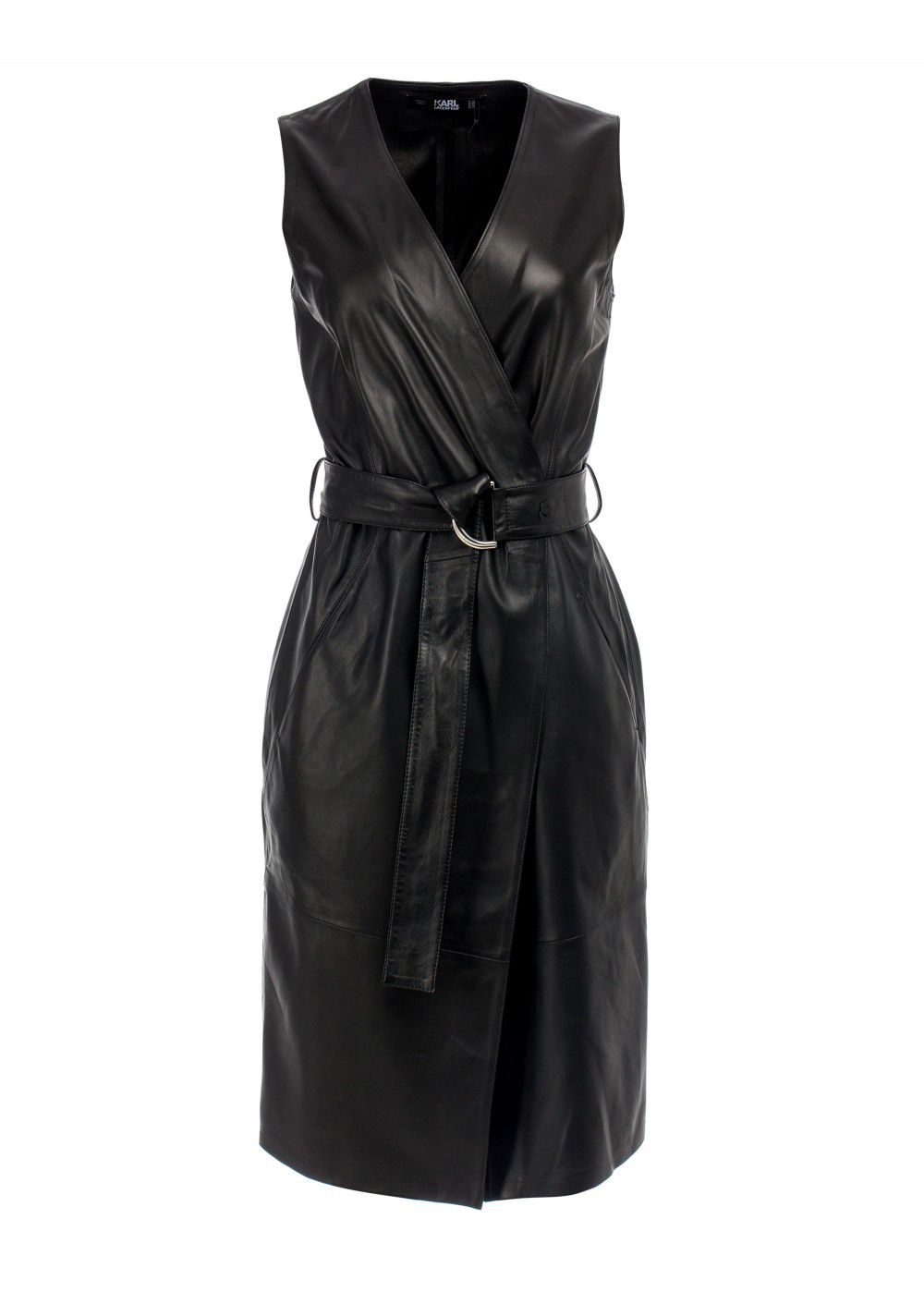 Karl Lagerfeld Leather Wrap Dress