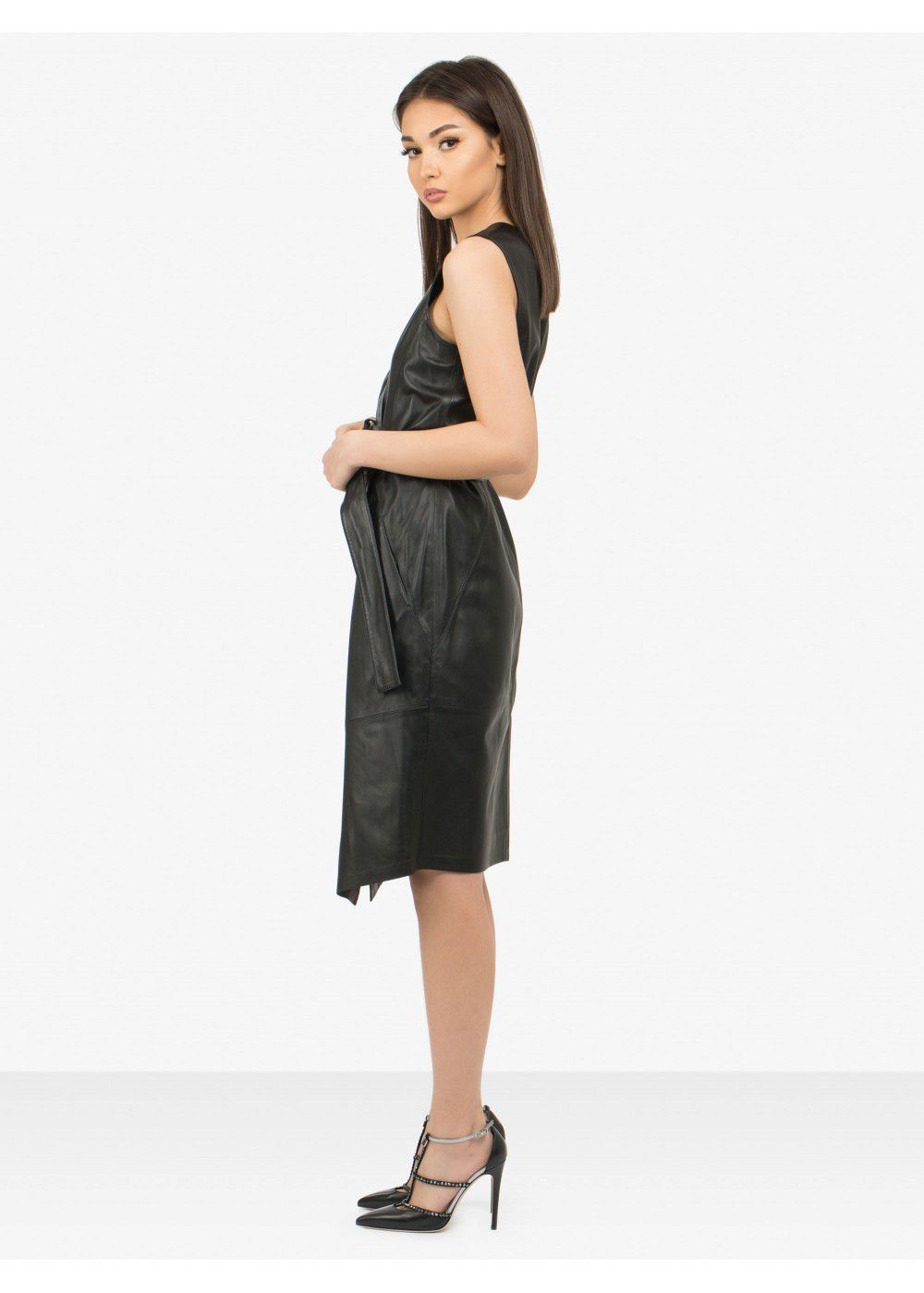 Karl Lagerfeld Leather Wrap Dress