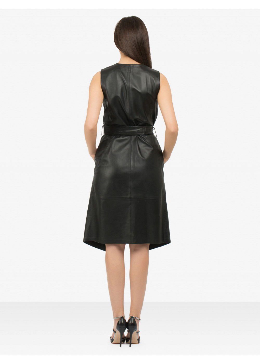 Karl Lagerfeld Leather Wrap Dress