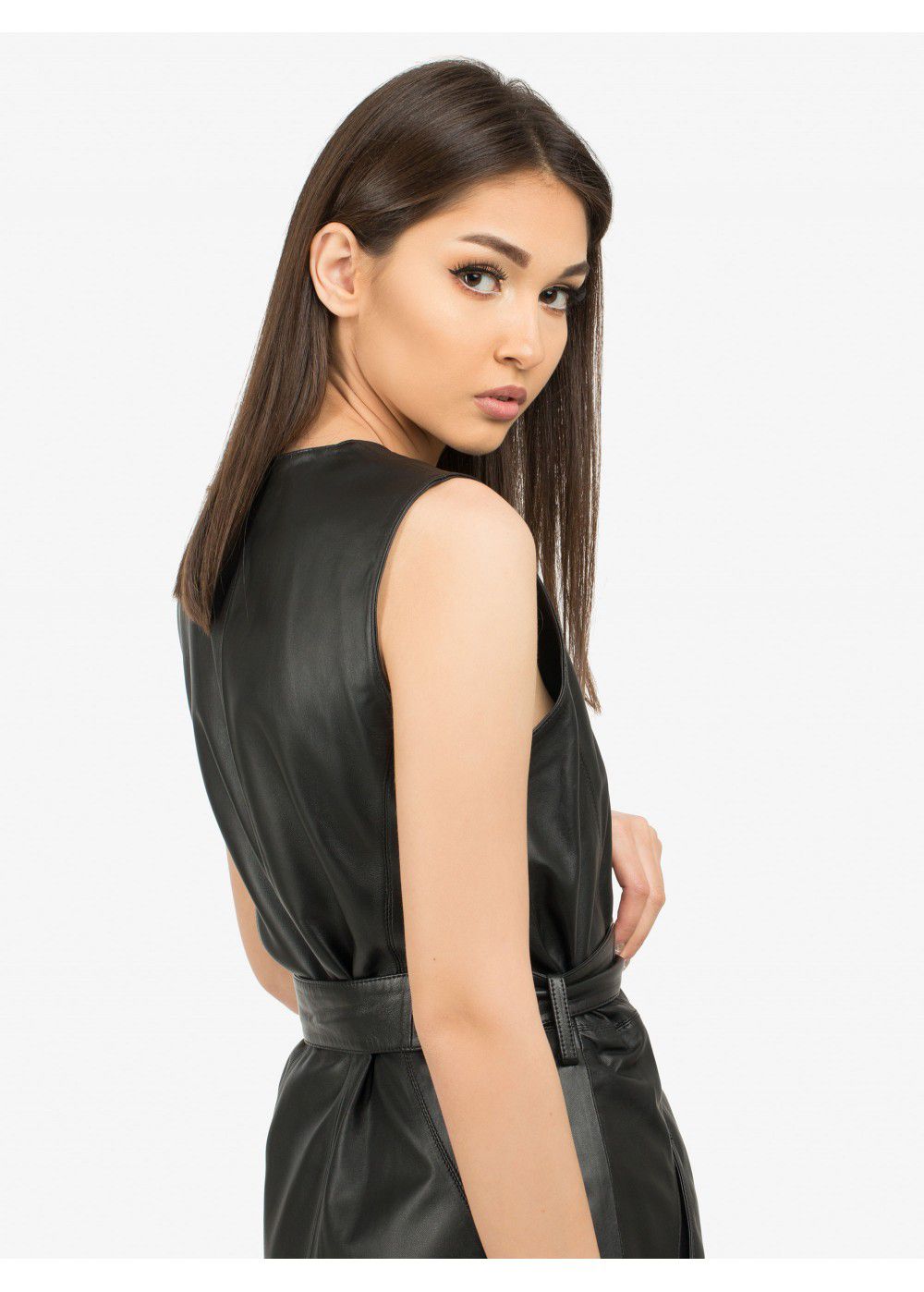 Karl Lagerfeld Leather Wrap Dress
