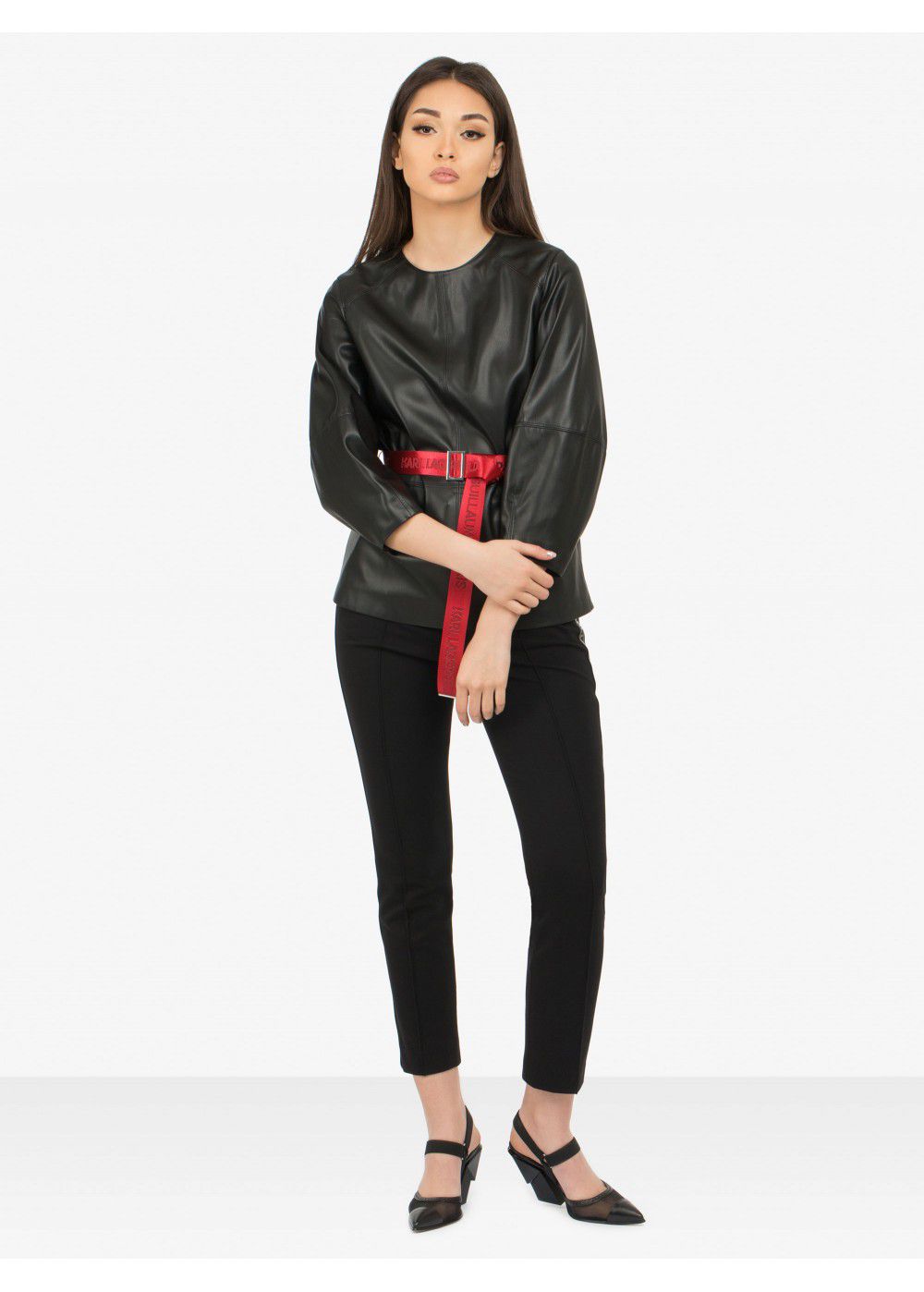 Karl Lagerfeld Faux Leather Top