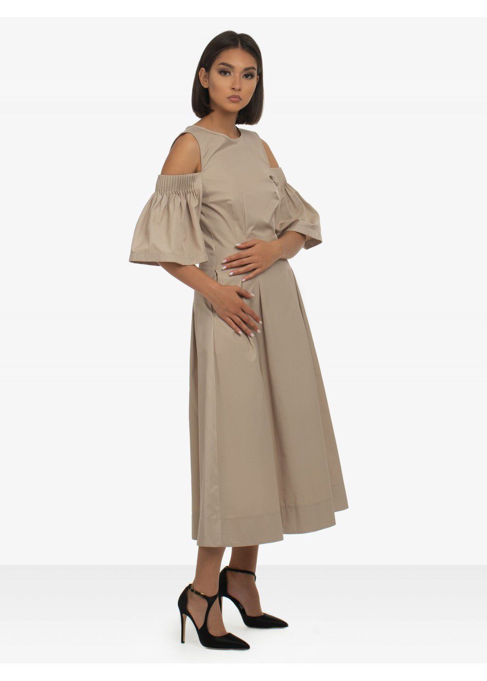 Karl Lagerfeld Cold Shoulder Flare Dress
