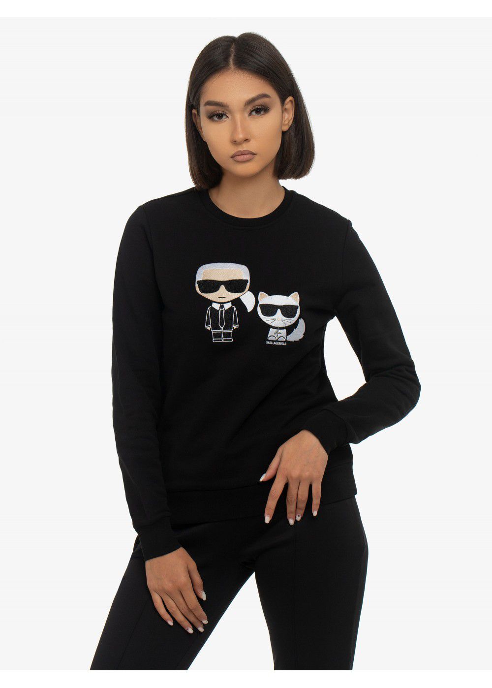 Karl Lagerfeld K/Ikonik Rhinestone Sweatshirt