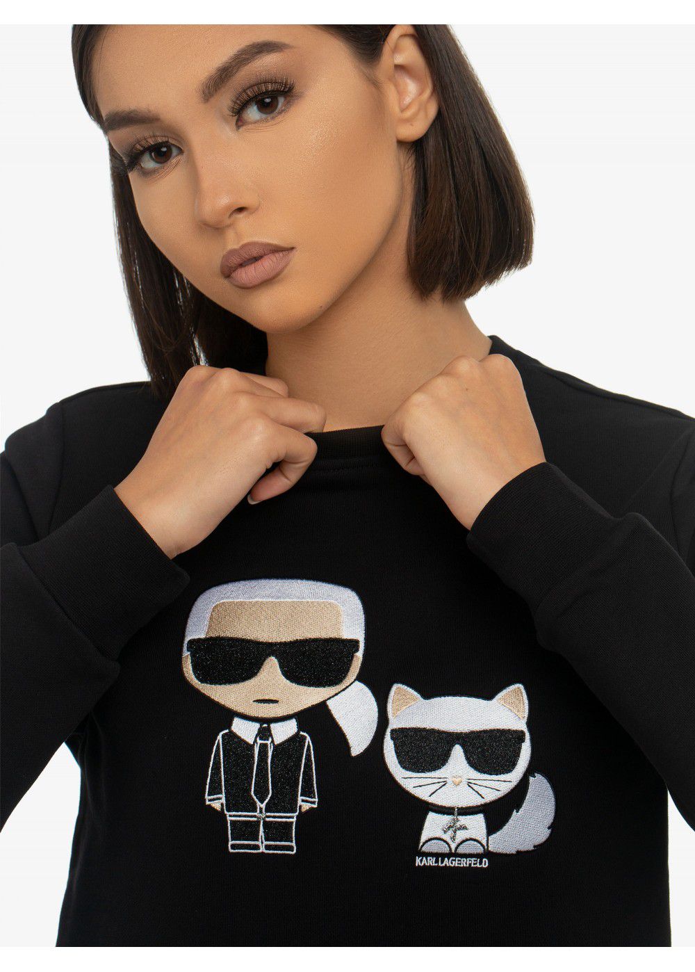 Karl Lagerfeld K/Ikonik Rhinestone Sweatshirt