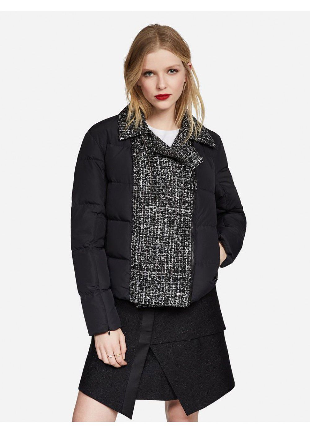 Karl Lagerfeld Boucle and Nylon Jacket