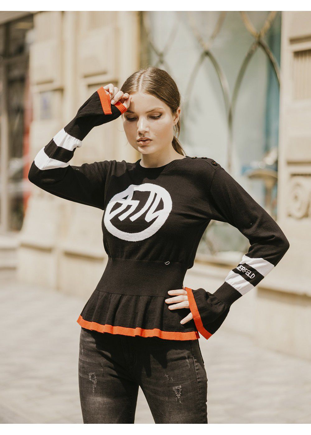 Karl Lagerfeld Tokyo Peplum Sweater