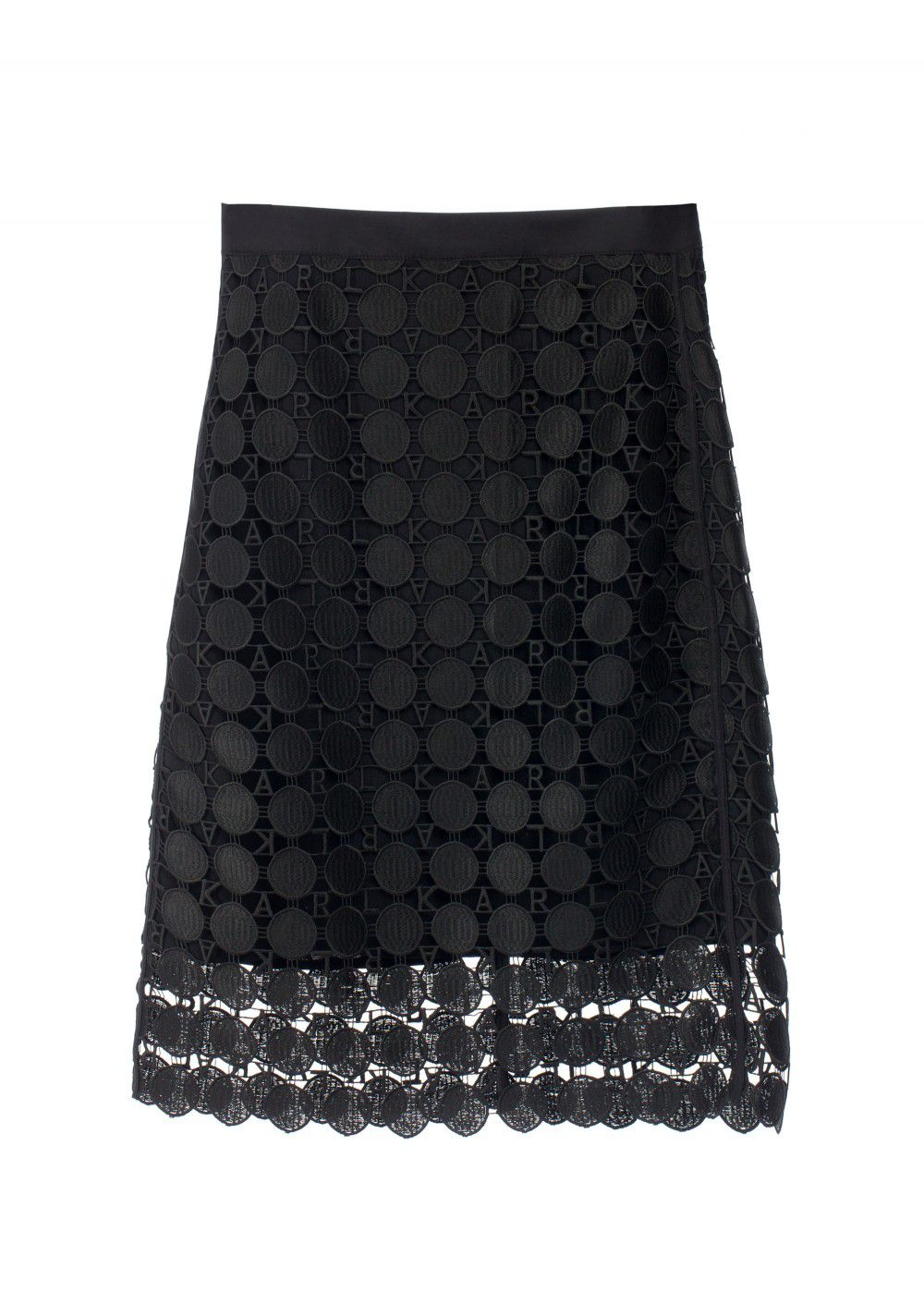 Karl Lagerfeld Circle Logo Lace Skirt