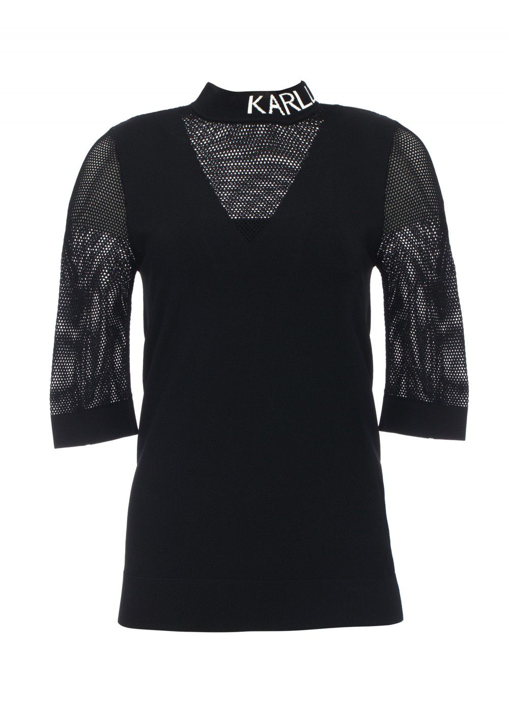 Karl Lagerfeld Logo Mesh Shirt in Black