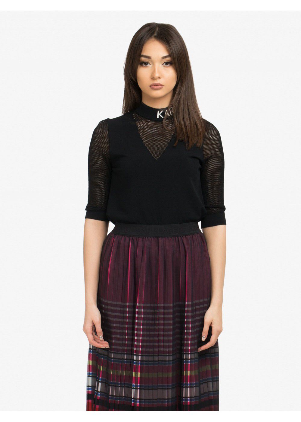 Karl Lagerfeld Logo Mesh Shirt in Black