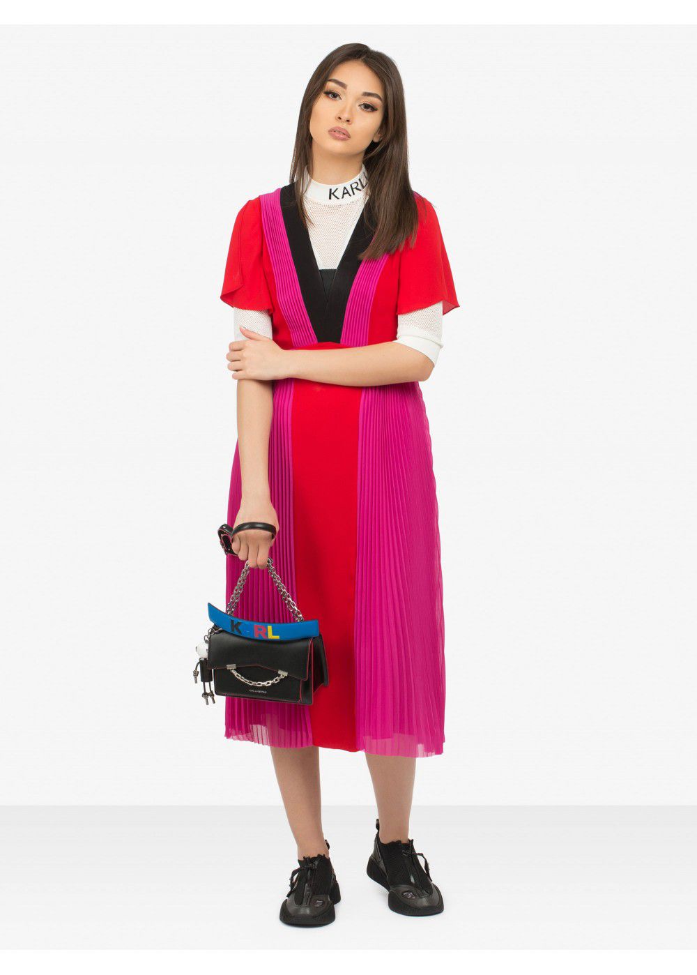 Karl Lagerfeld Pleated Maxi Dress