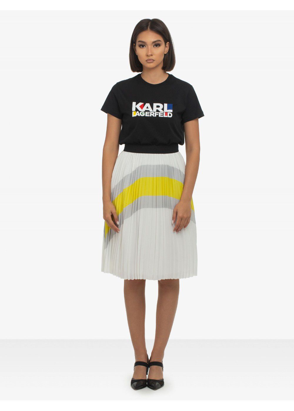 Karl Lagerfeld Pleated Maxi Skirt