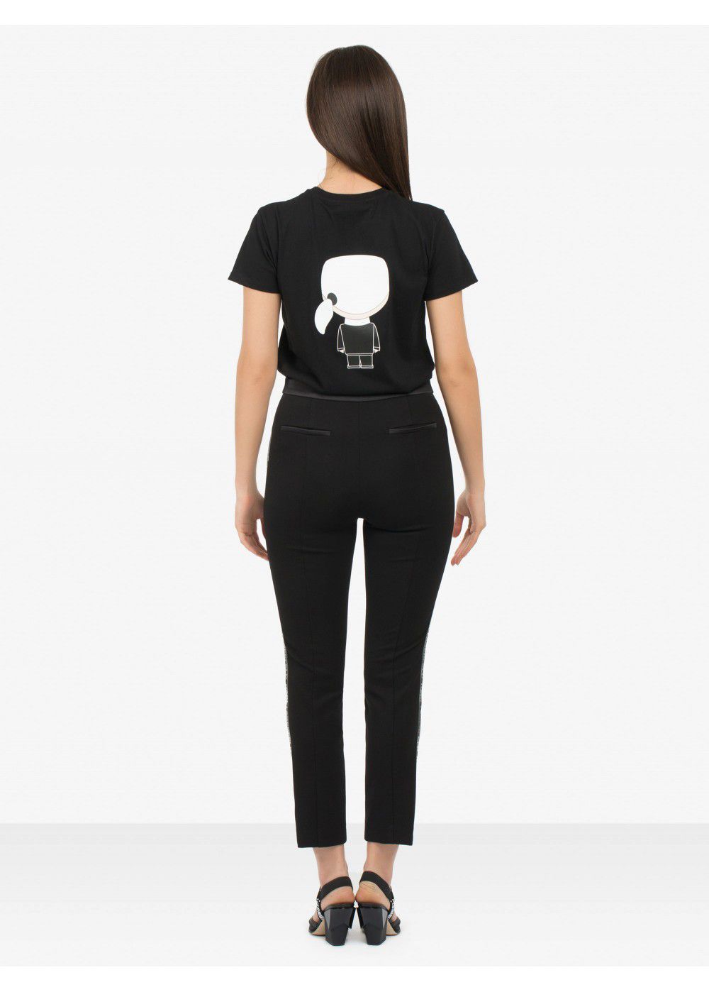Karl Lagerfeld Slim-Fit Punto Trousers with Logo Tape