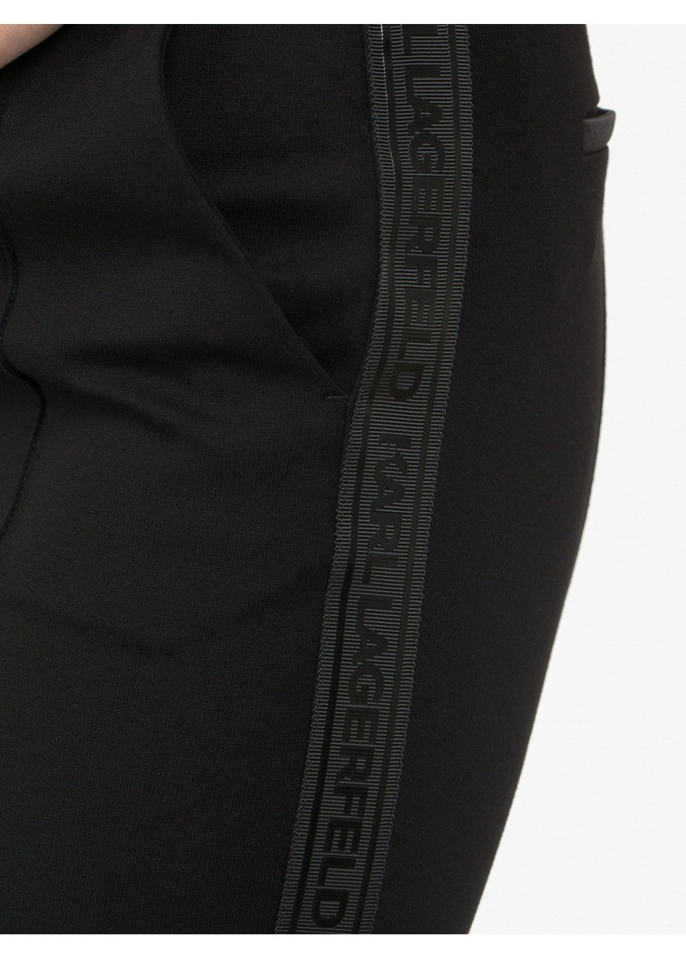 Karl Lagerfeld Slim-Fit Punto Trousers with Logo Tape