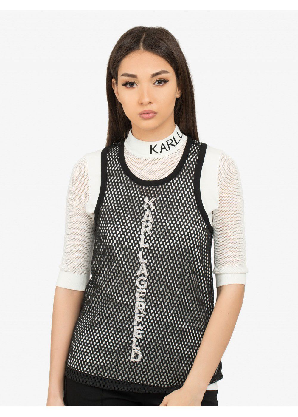 Karl Lagerfeld Rue St-Guillaume Mesh Top