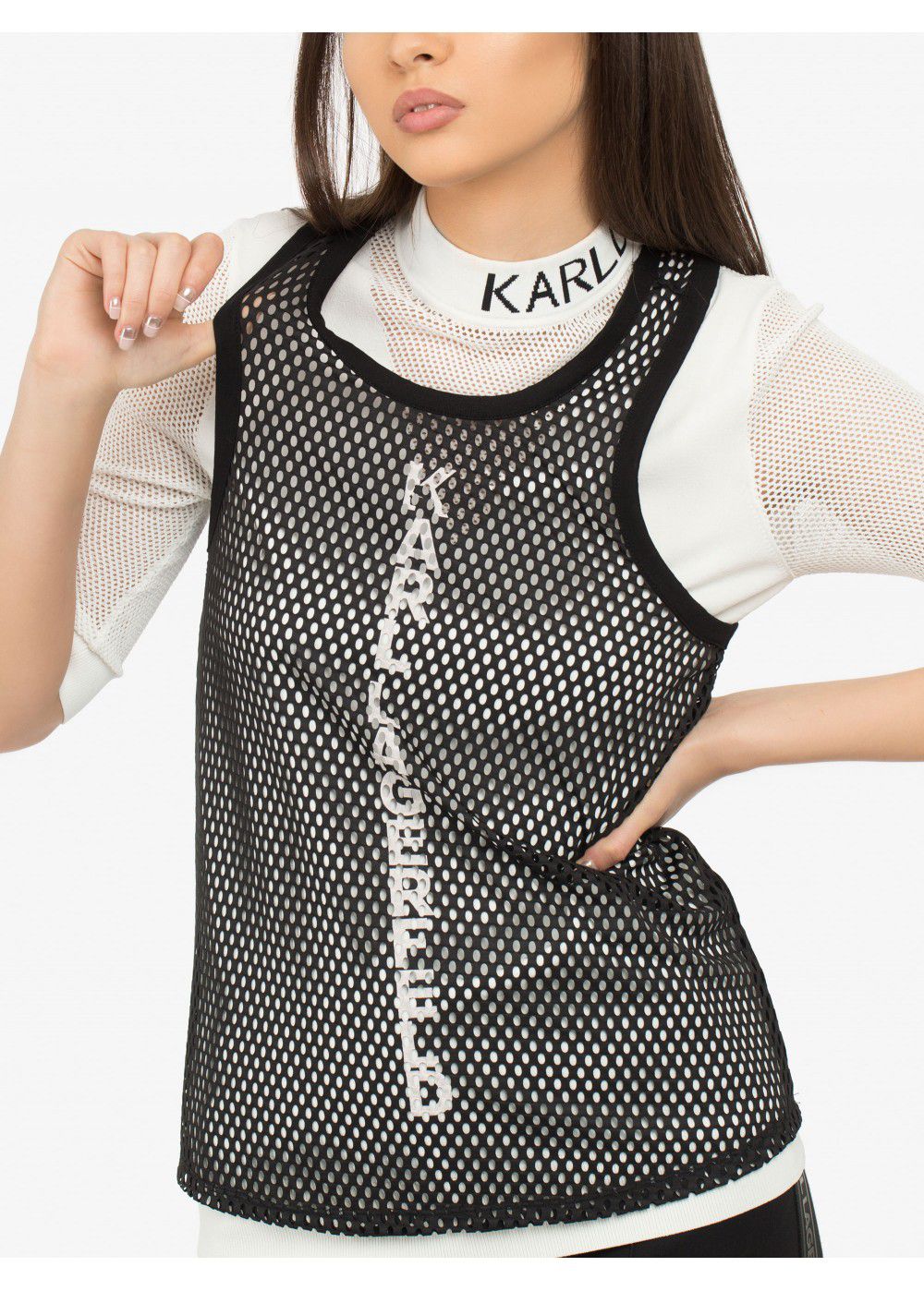 Karl Lagerfeld Rue St-Guillaume Mesh Top