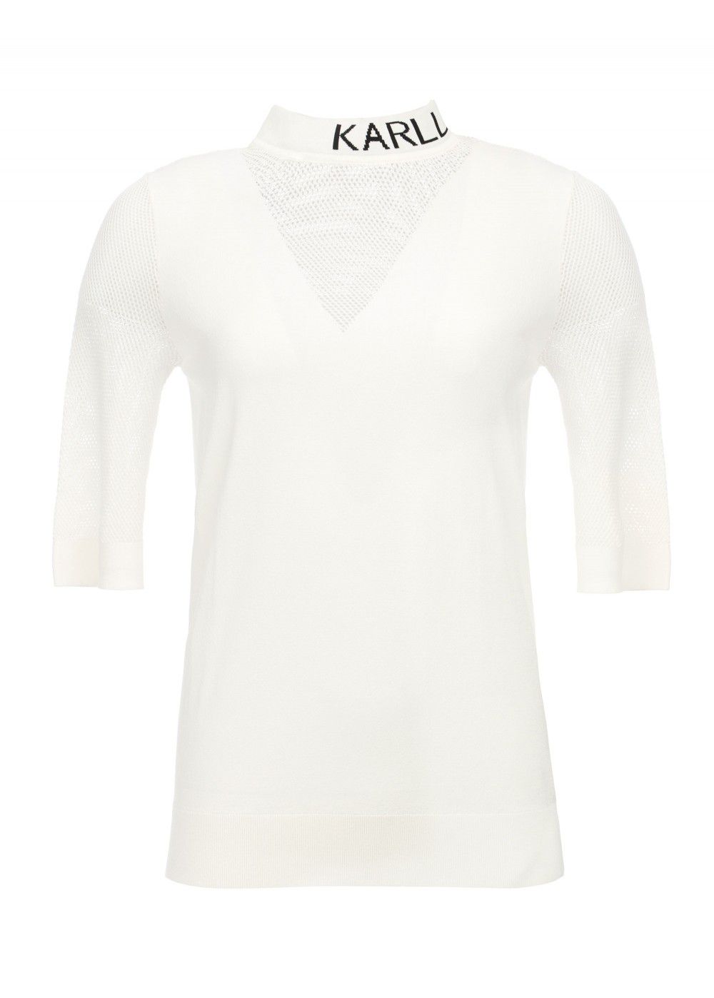 Karl Lagerfeld Logo Mesh Shirt in White