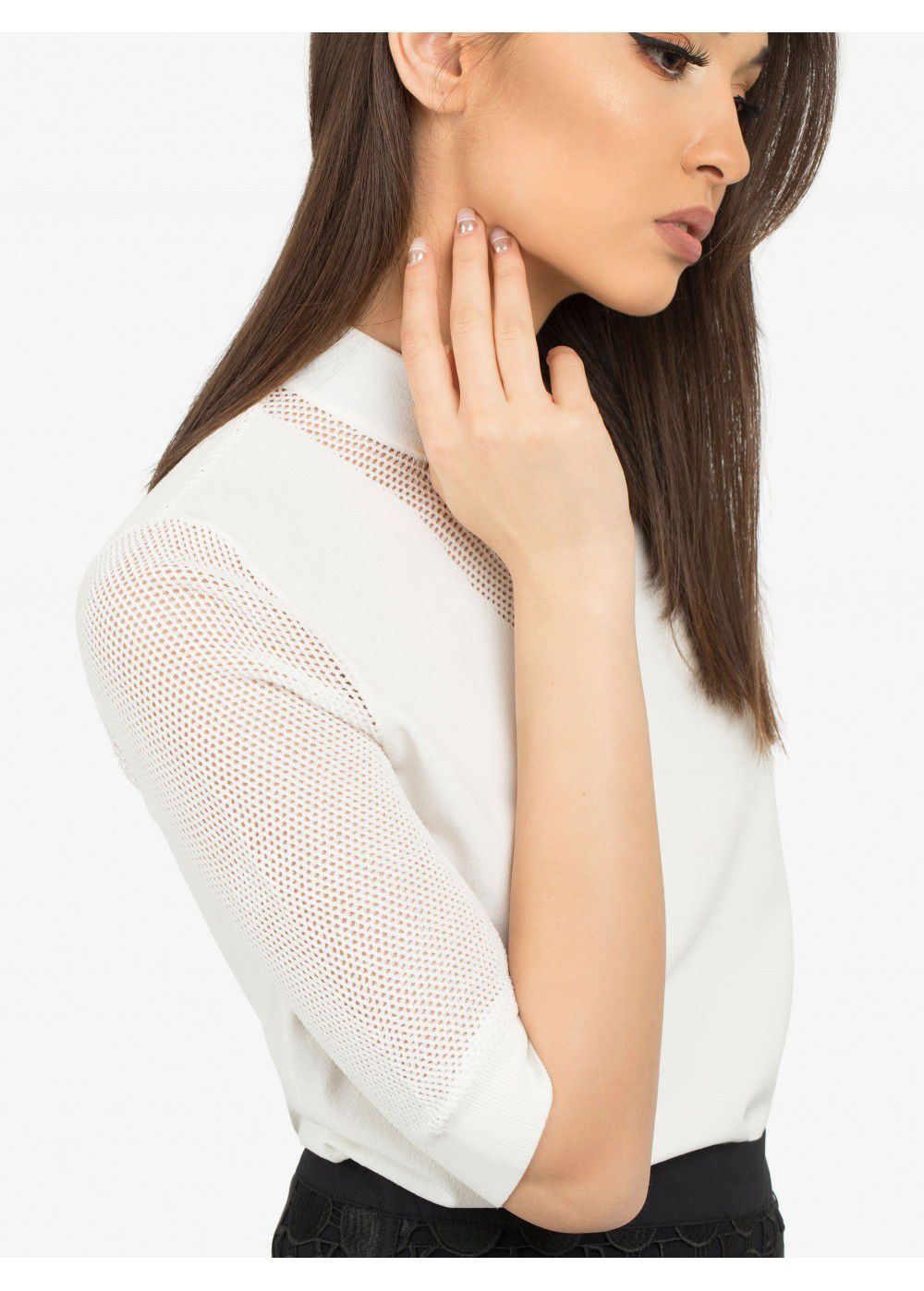 Karl Lagerfeld Logo Mesh Shirt in White