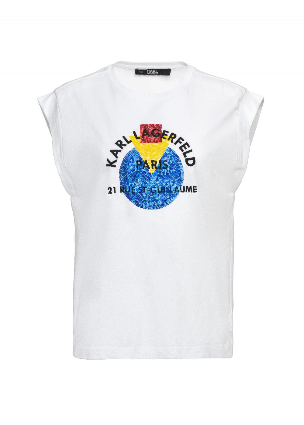 Karl Lagerfeld White Sleeveless T-Shirt