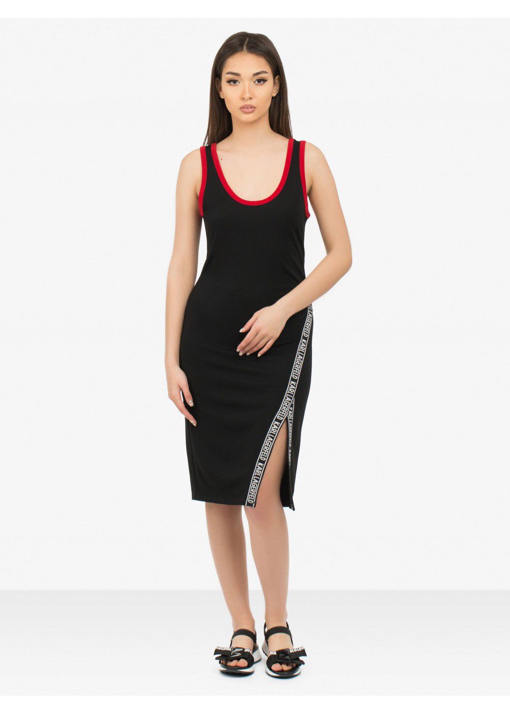 Karl Lagerfeld Jersey Tape-Detail Dress
