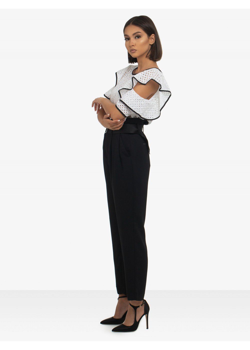 Karl Lagerfeld Broderie Anglaise Top in White