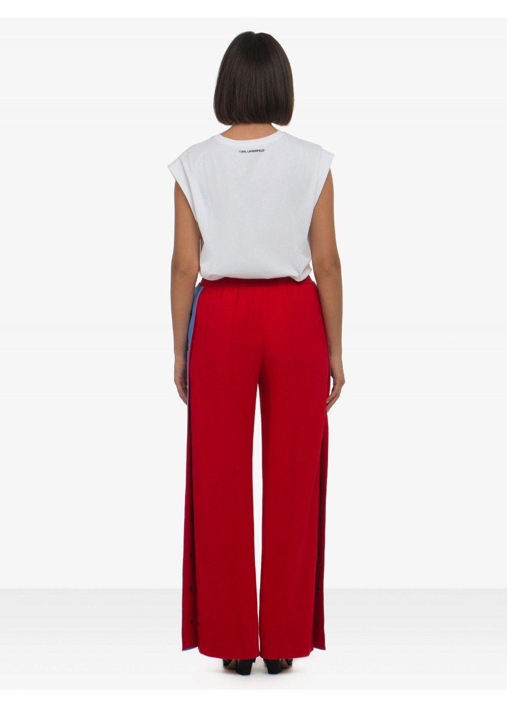 Karl Lagerfeld Wide-Leg Snap Pants