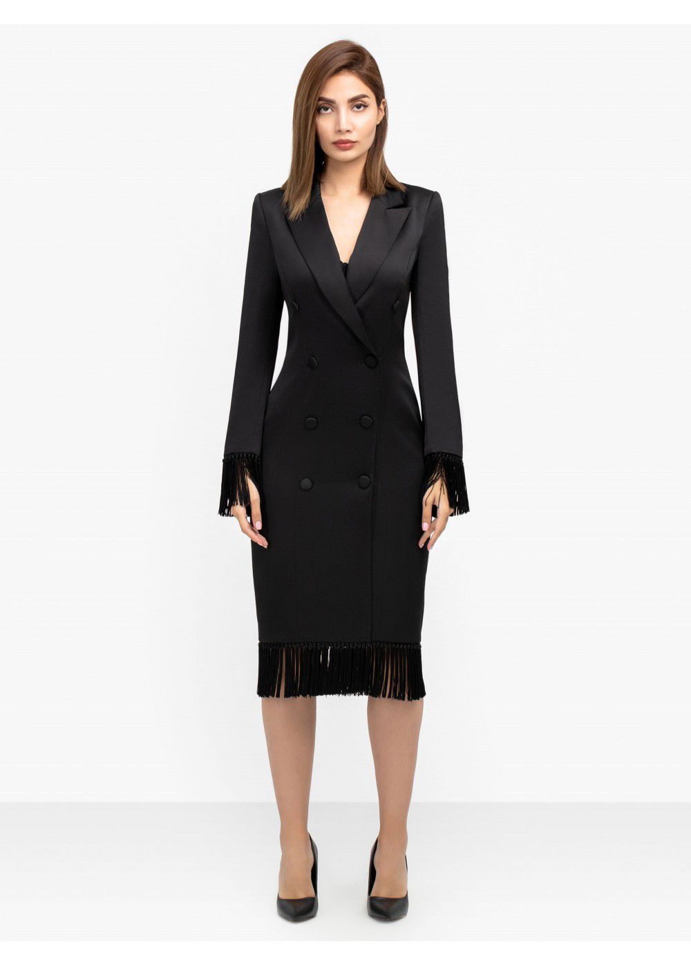 Misha Collection Aspen Tassel Coat Dress