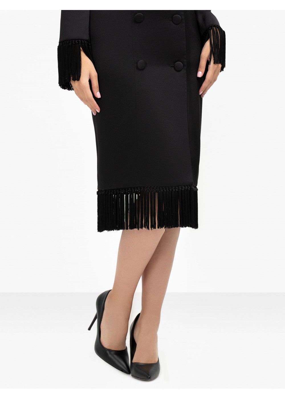 Misha Collection Aspen Tassel Coat Dress