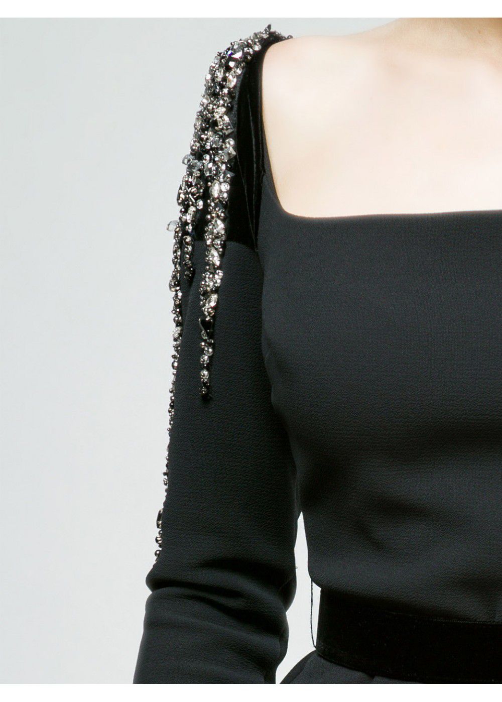 Maleone Black Dress with Stones and Strap