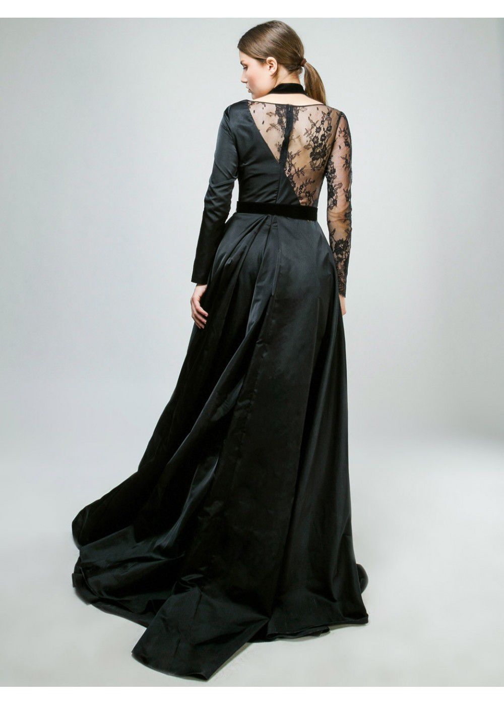 Maleone Dress Black with Guipure