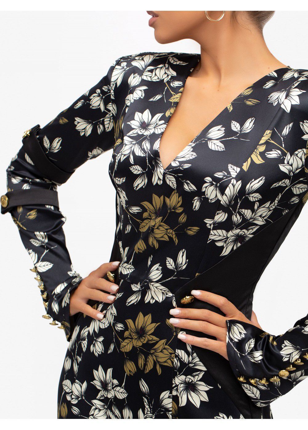 Maleone Floral Slit Dress