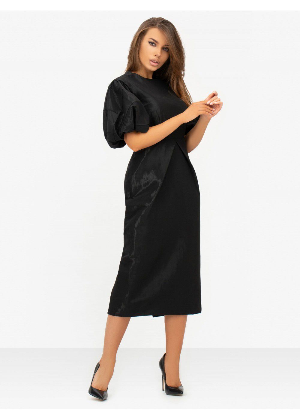 Masterpiece Black Midi Dress