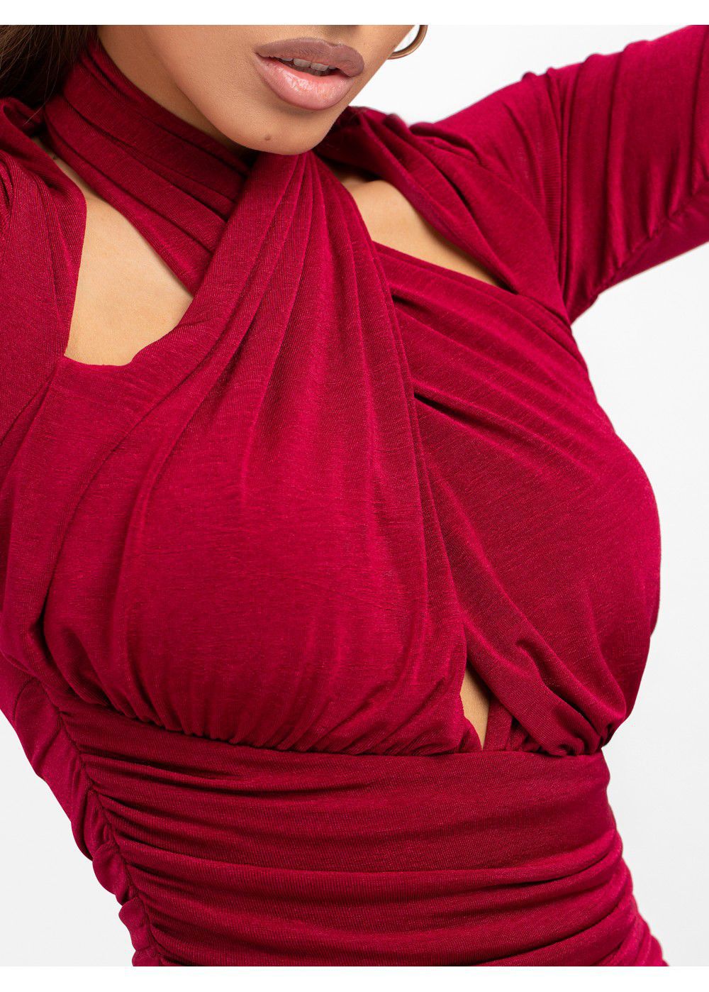 Misha Collection Veroni Jersey Burgundy Mini Dress