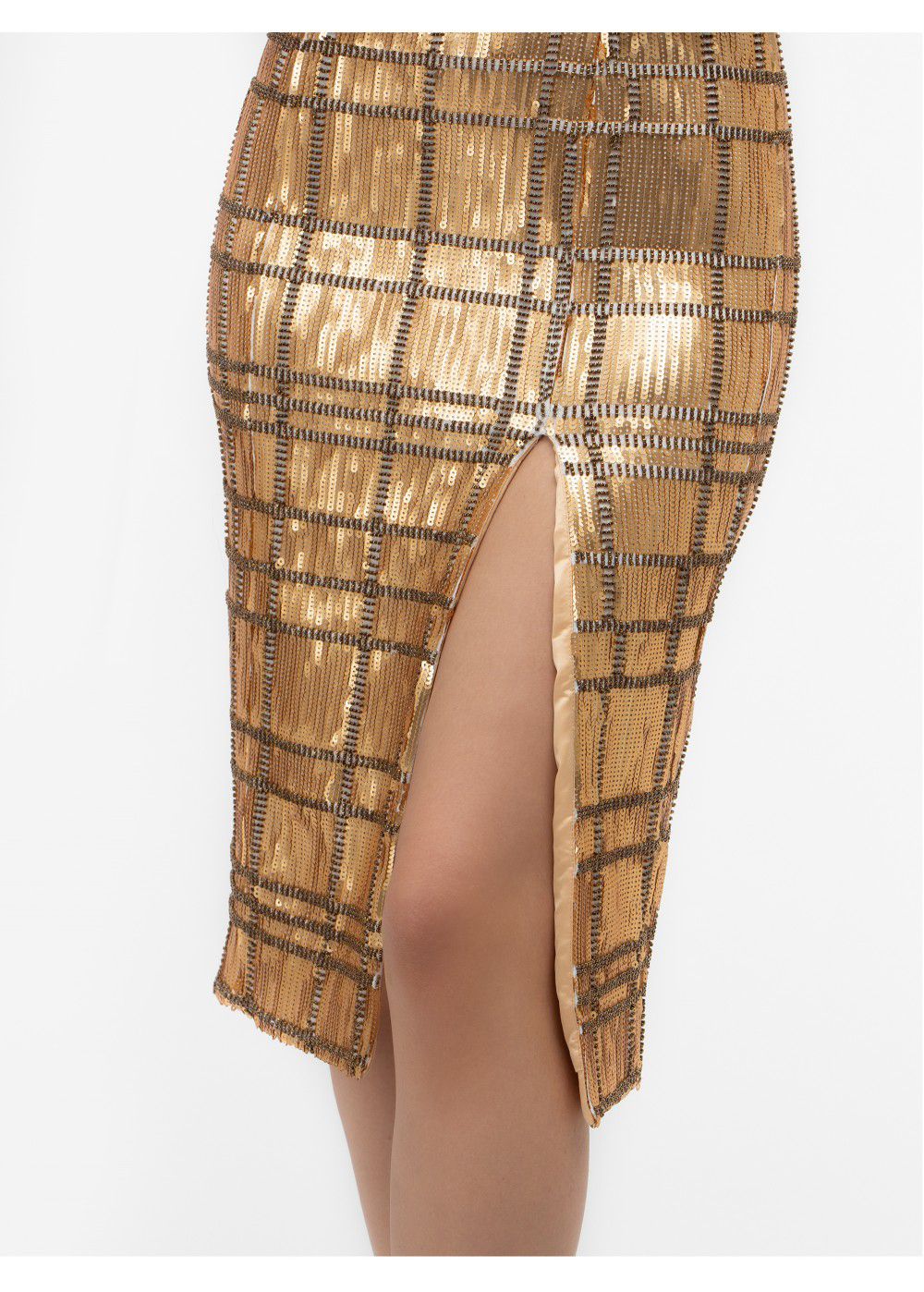 Misha Collection Yvette Sequin Gold Dress