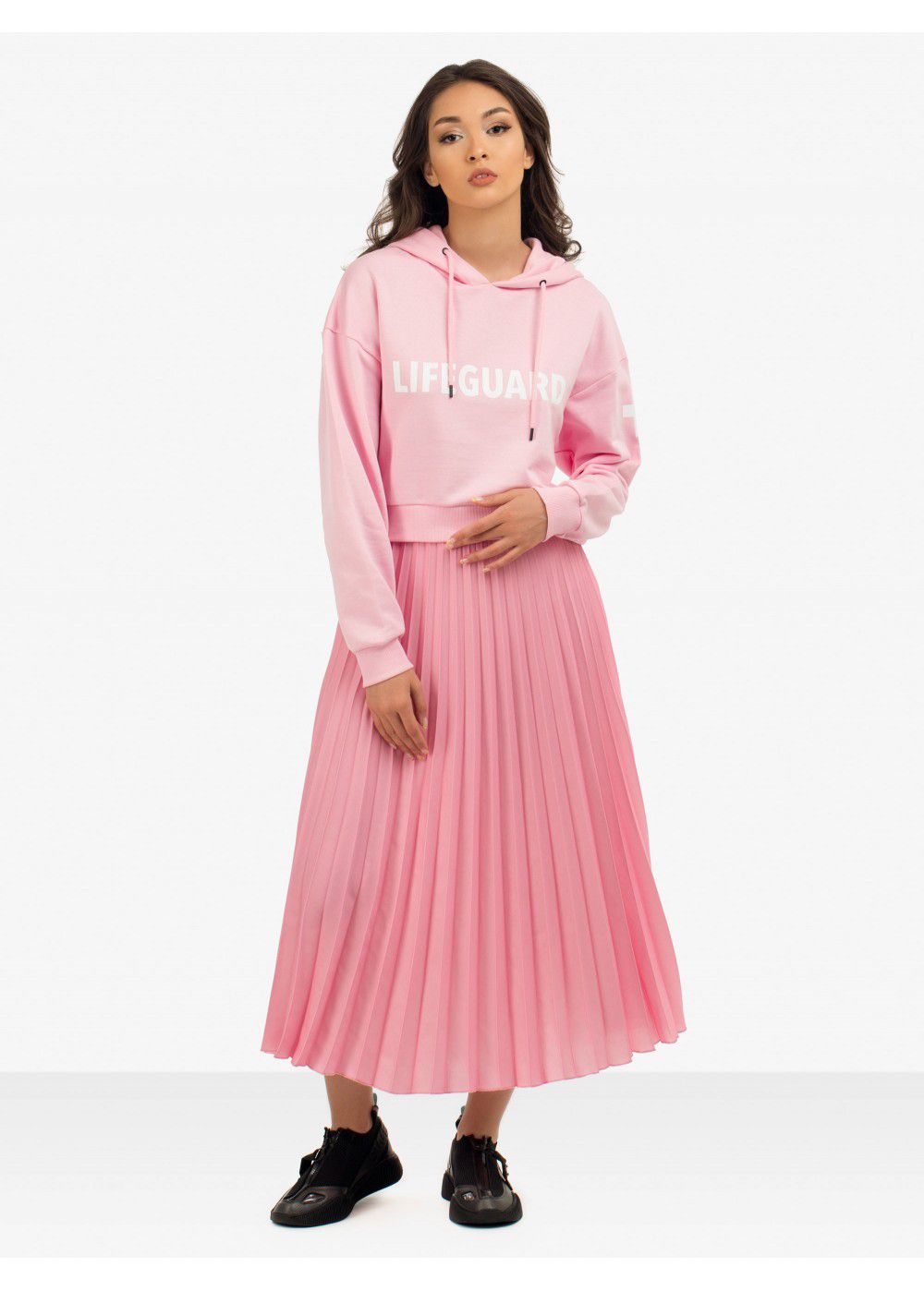Quantum Courage Pleated Skirt in Pink