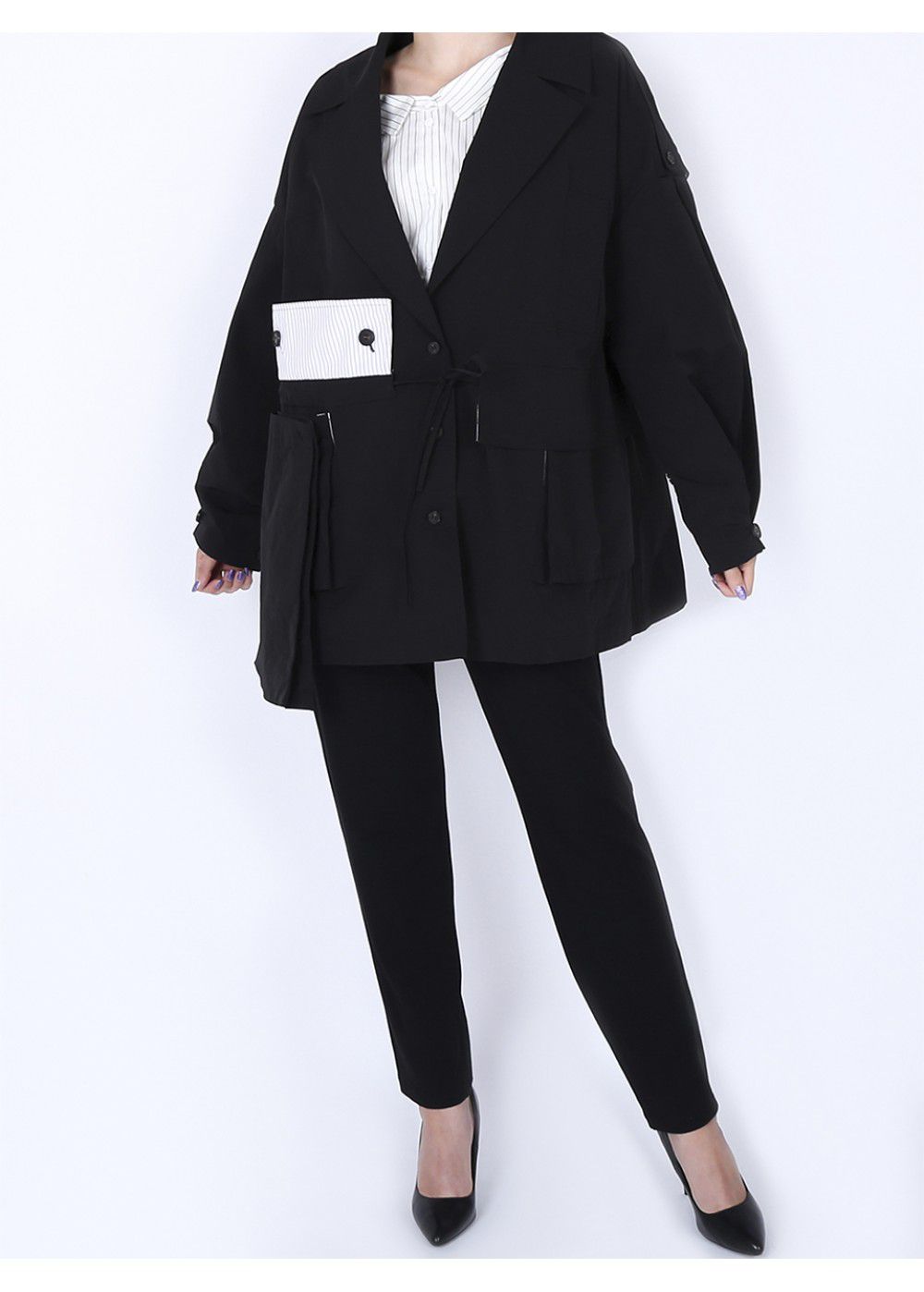 Ruban Oversized Jacket in Black