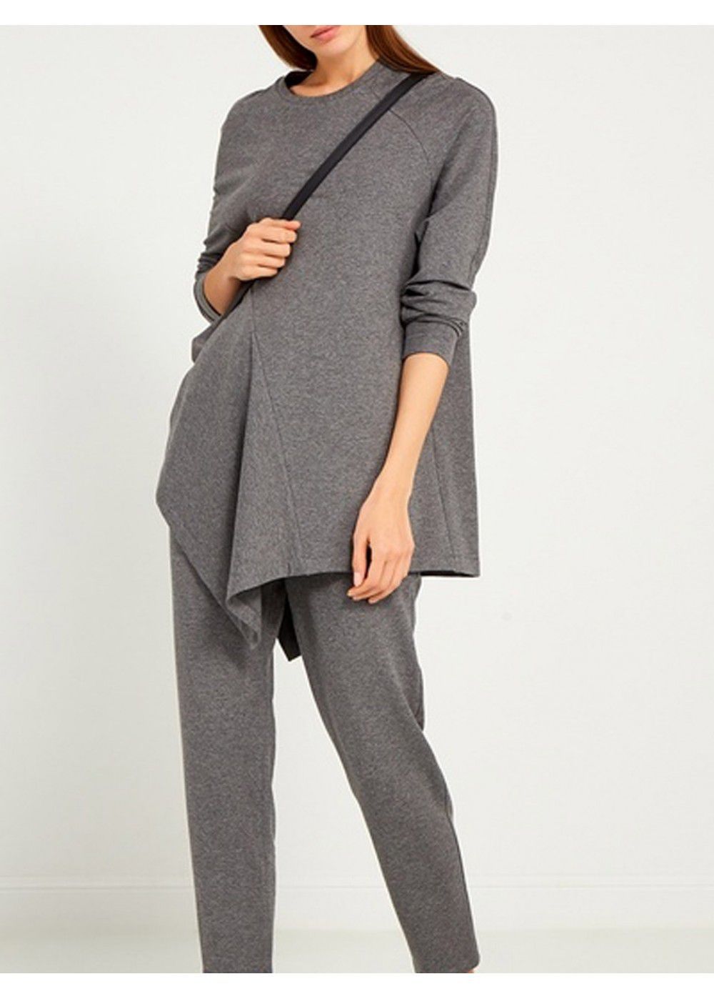 Ruban Mottled Sweatshirt in Grey