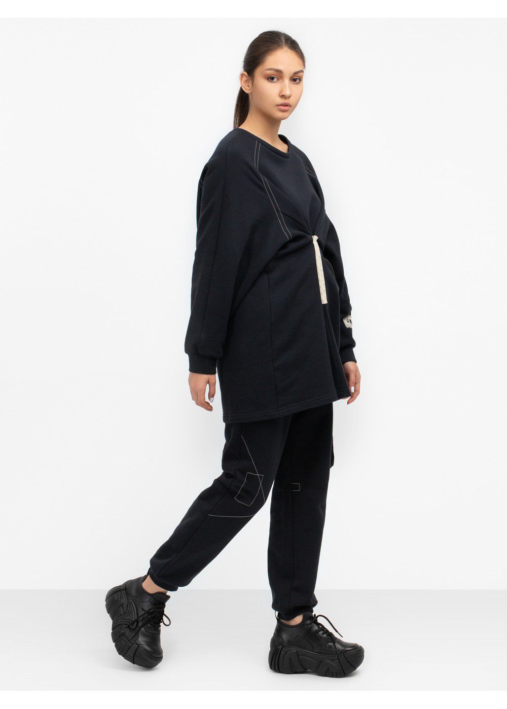 Ruban Embroidered Jersey Trousers