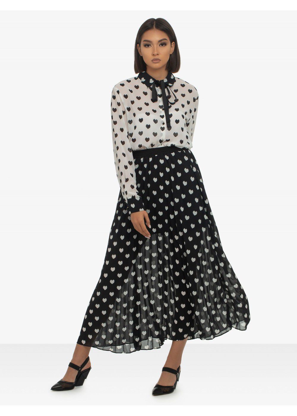 Sister Jane Black-White Pleated Skirt