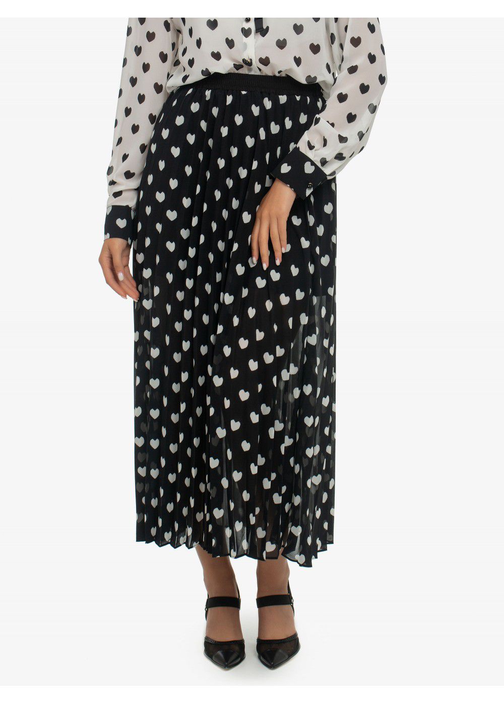 Sister Jane Black-White Pleated Skirt