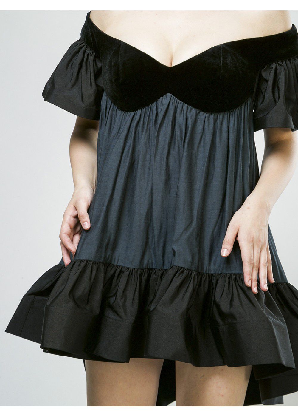 Vatanika Ruffled Velvet Dress
