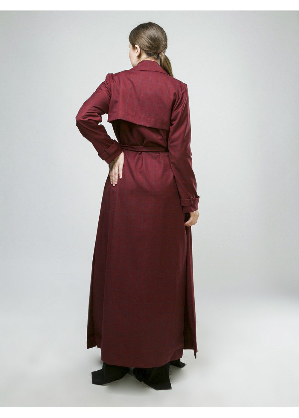 Vatanika Trench Coat in Burgundy