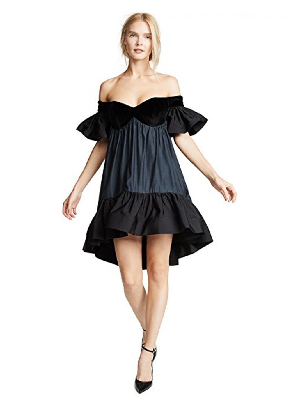 Vatanika Ruffled Velvet Dress