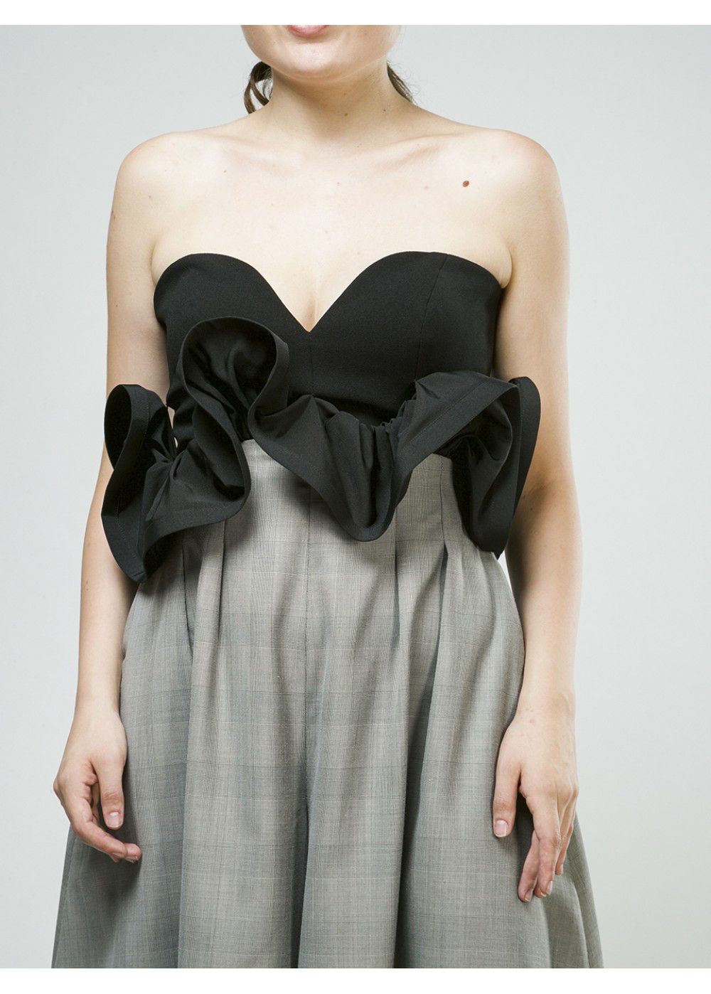 Vatanika Ruffled Black-Grey Jumpsuit