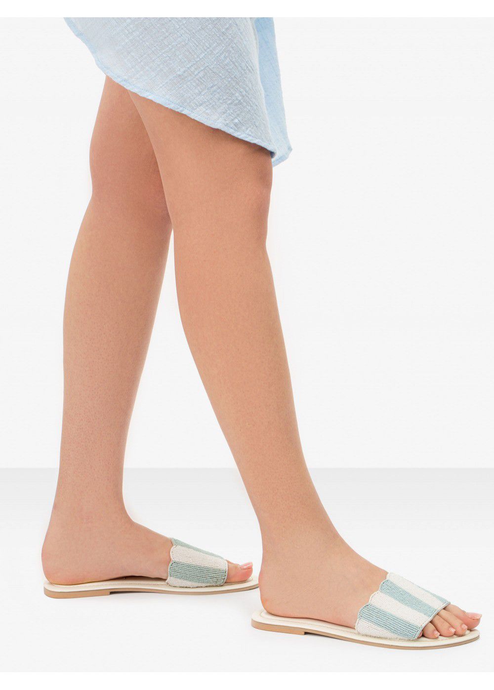 Zayan The Label Positano Blue Slides