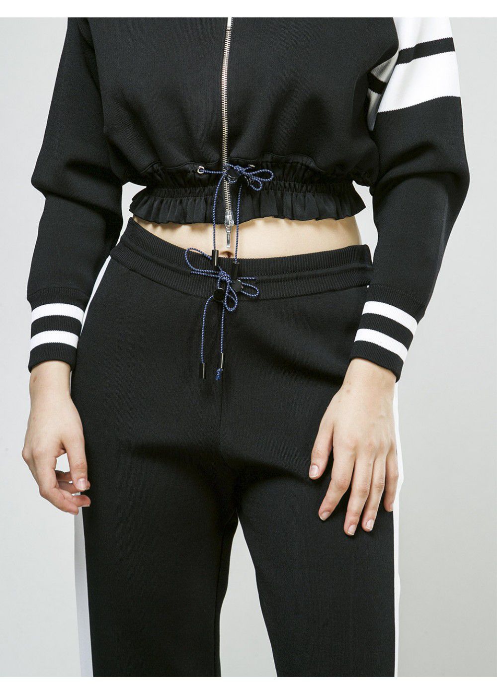 Zoe Jordan Wide Striped Black Pants